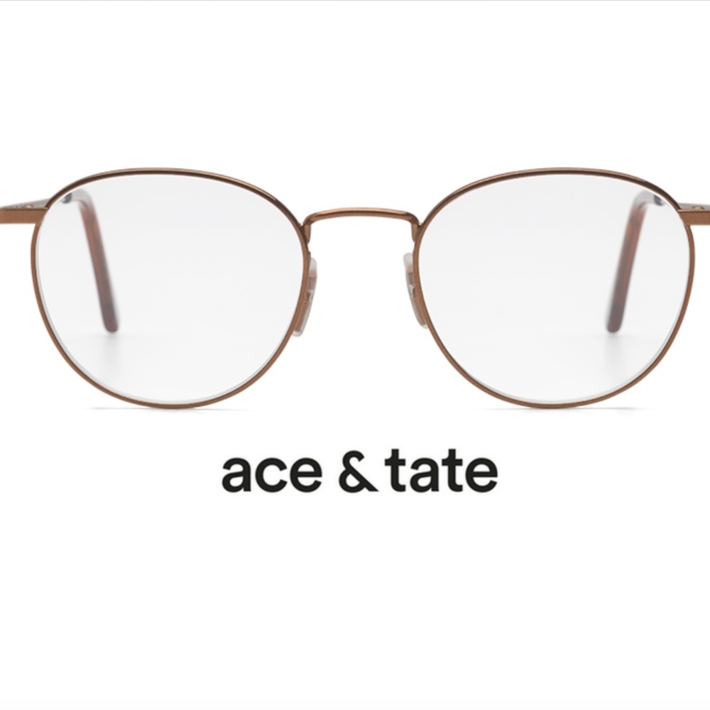 ace & tate Neil round glasses in Saffron (unisex)